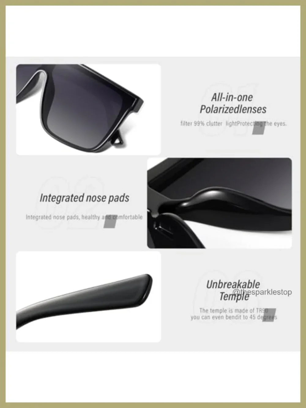 Retro Oversized Square Sunglasses for Women UV Protection